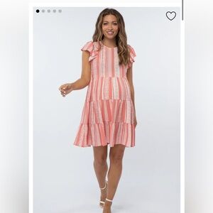 NWOT PinkBlush Salmon Patterned Maternity Dress